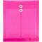 JAM Paper 9.75" x 13" Hot Pink Plastic Button String Open End Envelopes, 12ct.
